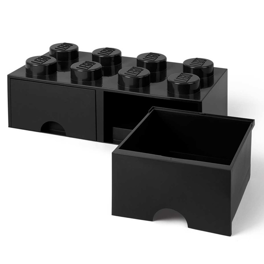 Lego Black Stackable 8-Stud Brick Drawer Organizer